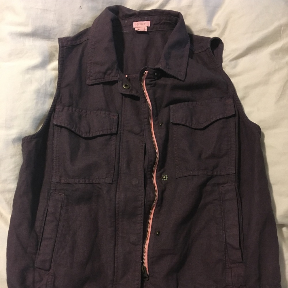 J. Crew Purple/Maroon Drawstring Vest